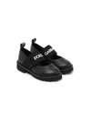 DOLCE & GABBANA LOGO-TAPE LEATHER MARY JANE SHOES