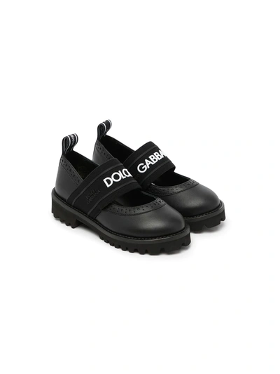 Dolce & Gabbana Kids' Logo-print Slip-on Trainers In Black