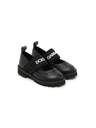 Dolce & Gabbana Kids' Logo-print Slip-on Trainers In Nero