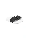 Dolce & Gabbana Logo-detail Two-tone Slides In Black