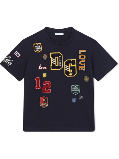 Dolce & Gabbana Kids Cotton Patch-detail T-shirt (8-12 Years) In Multi