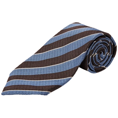 Ermenegildo Zegna Mens Striped Silk Patterned Tie In N,a