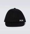 Sacai X Kaws Embroidered Logo Baseball Cap In Black X White