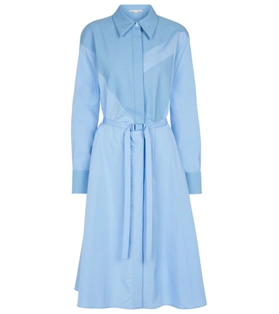 Stella Mccartney Mia Blue Panelled Cotton Midi Dress