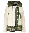 Sacai + Kaws Convertible Ribbed Wool-blend And Quilted Shell Jacket In Multicoloured