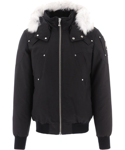 Moose Knuckles Fur Hooded Jacket In Black