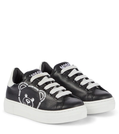 Moschino Kids' Teddy Logo Low-top Trainers In Black