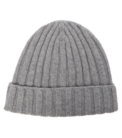 Brunello Cucinelli Teen Ribbed-knit Beanie In Grey
