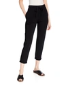 Majestic Drawstring French Terry Pants With Rolled Hem In 088 Anthracite Ch