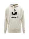 Isabel Marant Oversized Logo Print Hoodie In Grey