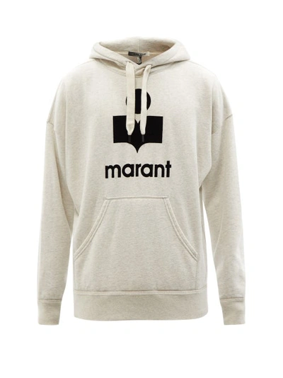 Isabel Marant Oversized Logo Print Hoodie In Ecru