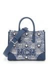 MCM MCM VISETOS JACQUARD TOP HANDLE TOTE BAG