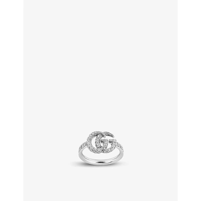 Gucci Gg Running 18ct White-gold And Diamond Ring In White Gold