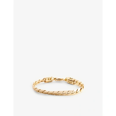 Emanuele Bicocchi Mens Gold Brand-engraved 24ct Yellow Gold-plated Sterling-silver Chain Bracelet M