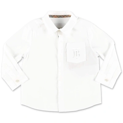 Burberry Babies' Kids Cotton Poplin Tb Monogram Shirt (6-24 Months) In White