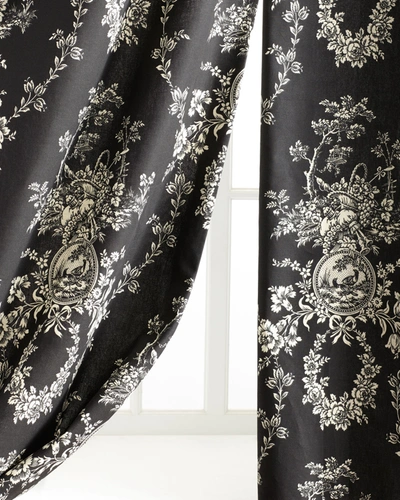 Sherry Kline Home Two "french Toile" Curtains In Black