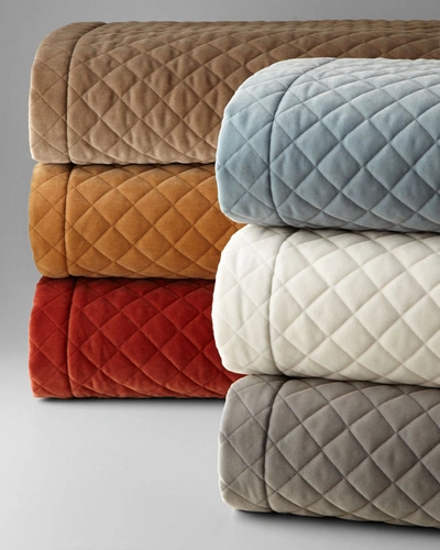 Austin Horn Collection Elite European Quilted Velvet Sham In Toffee Taupe