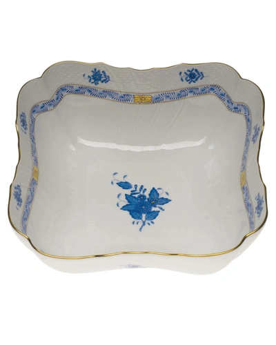 Herend Chinese Bouquet Blue Square Salad Bowl