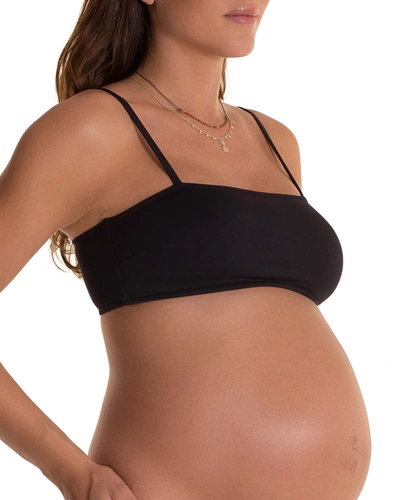 Pez D'or Ana Bandeau Maternity Bikini Top In Black