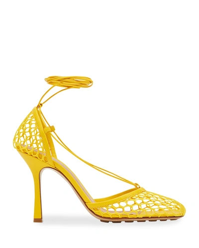 Bottega Veneta Mesh Stretch Sandals In Blaster