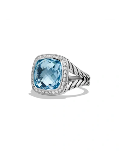 David Yurman 11mm Albion Black Onyx Ring With Diamonds In Blue Topaz