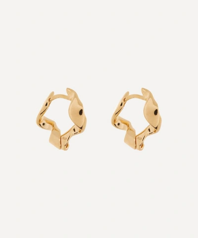 Otiumberg Gold Plated Vermeil Silver Small Ribbon Hoop Earrings