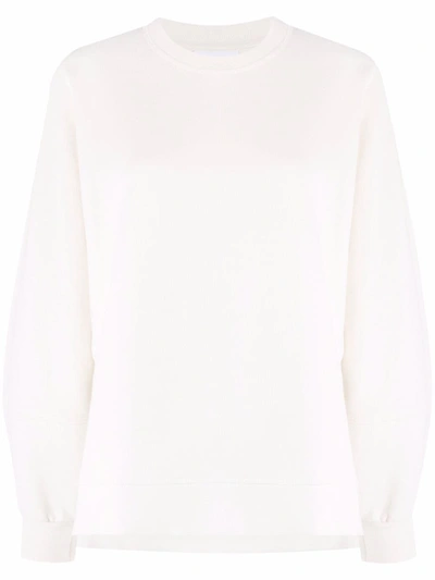 Ganni Women's Software Isoli Organic Cotton Blend Long Sweatshirt In Egret