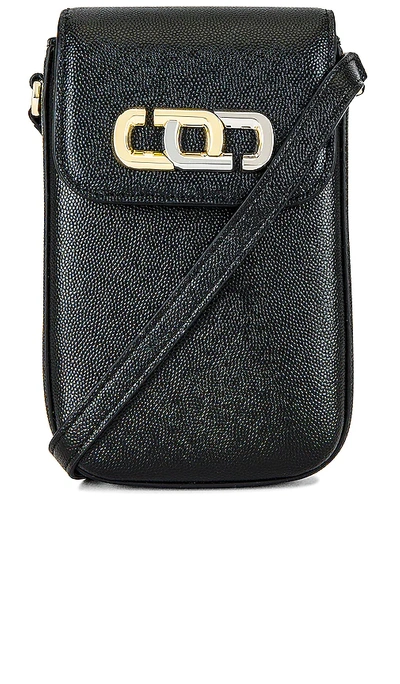 Marc Jacobs Phone Leather Crossbody Bag, Black In Black/gold