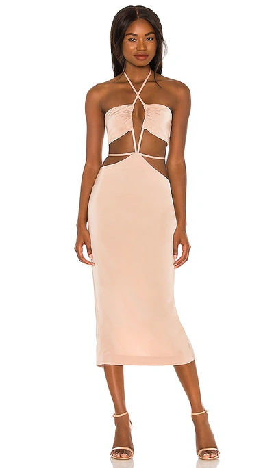 H:ours Enza Midi Dress In Nude