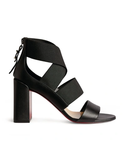 Christian Louboutin Patrouille Leather Strappy Red Sole High-heel Sandals In Black