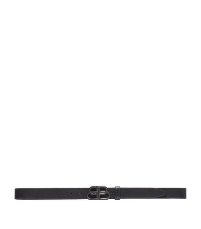 Balenciaga Black Leather Bb Belt