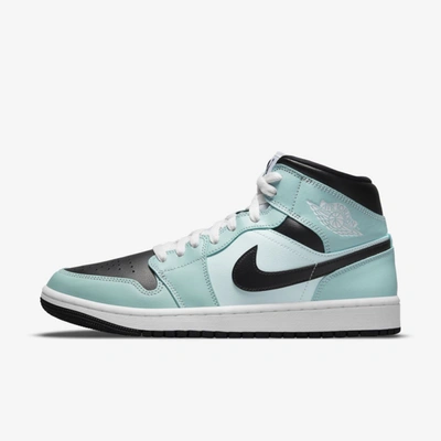 Jordan Air  1 Mid Women's Shoes In Light Dew,teal Tint,white,black