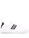 Versace La Greca Sneakers In White Leather In Multi-colored