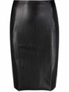 Wolford Jenna Faux Leather Midi Skirt In Schwarz