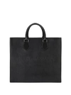 DOLCE & GABBANA EDGE LEATHER HANDBAG WITH LOGO