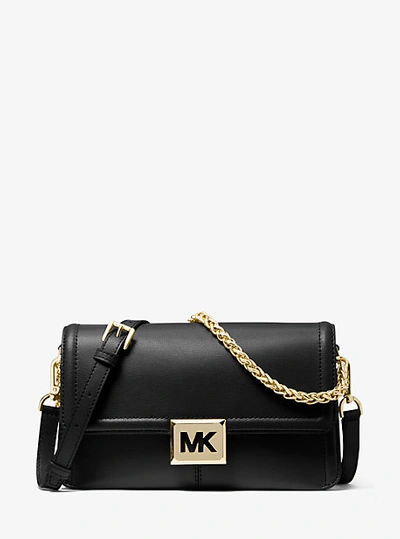 Michael Kors Sonia Medium Leather Shoulder Bag In Black