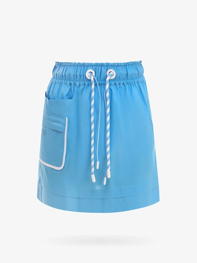 Fendi Blue Poplin Pocket Miniskirt