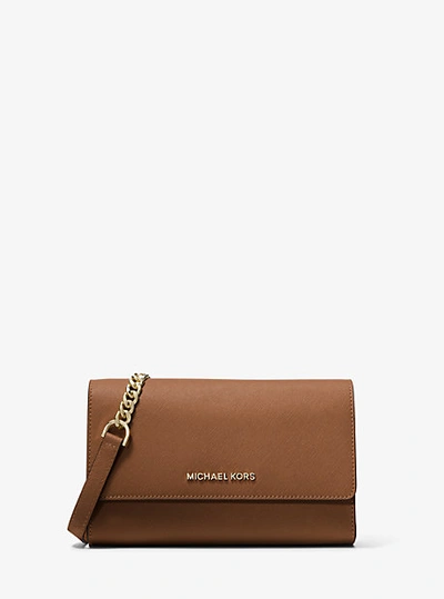 Michael Kors Saffiano Leather 3-in-1 Crossbody In Brown