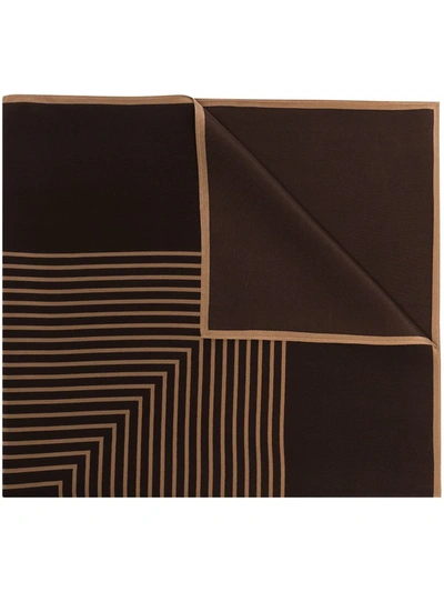 Totême Monogram-print Silk Scarf In Brown