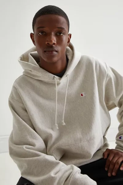 Champion Reverse Weave Hoodie Sweatshirt In Tan