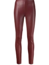 Wolford Jo Faux Leather And Jersey Leggings In Rot