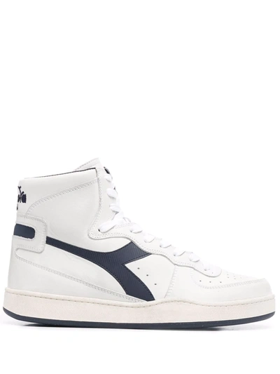 Diadora Mi Basket Used White Blue Hi-top Trainer