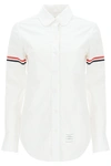 THOM BROWNE THOM BROWNE OXFORD SHIRT WITH TRICOLOR RIBBON