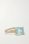 MATEO POINT OF FOCUS 14-KARAT GOLD, TOPAZ AND DIAMOND RING