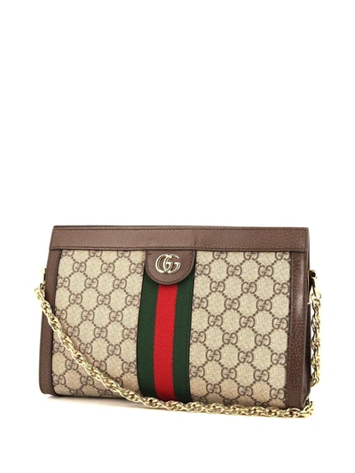 Pre-owned Gucci 2010 Monogram Ophidia Shoulder Bag In Neutrals