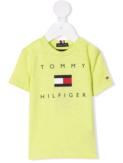 Tommy Hilfiger Junior Babies' Logo-print T-shirt In Green