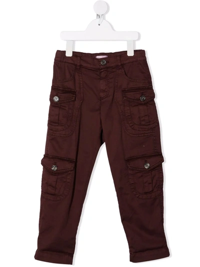 Brunello Cucinelli Kids' Four-pocket Cotton-blend Trousers In Red
