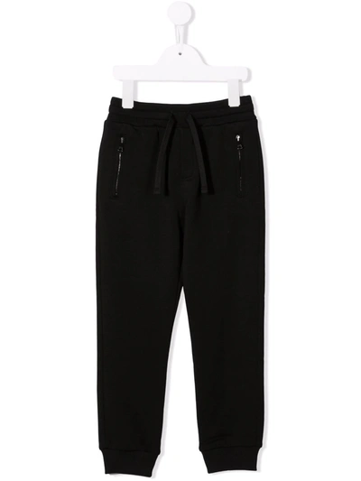 Dolce & Gabbana Babies' Brushed Cotton Sweatpants In Black