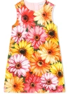 Dolce & Gabbana Sleeveless Gerbera-daisy Print Dress In Orange