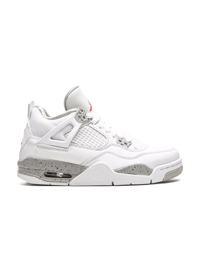 Jordan Kids' Air  4 Retro "white Oreo" Trainers In White/red/black